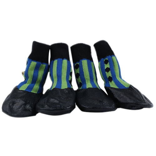 Botas impermeables negras para perros, botines de nieve para mascotas