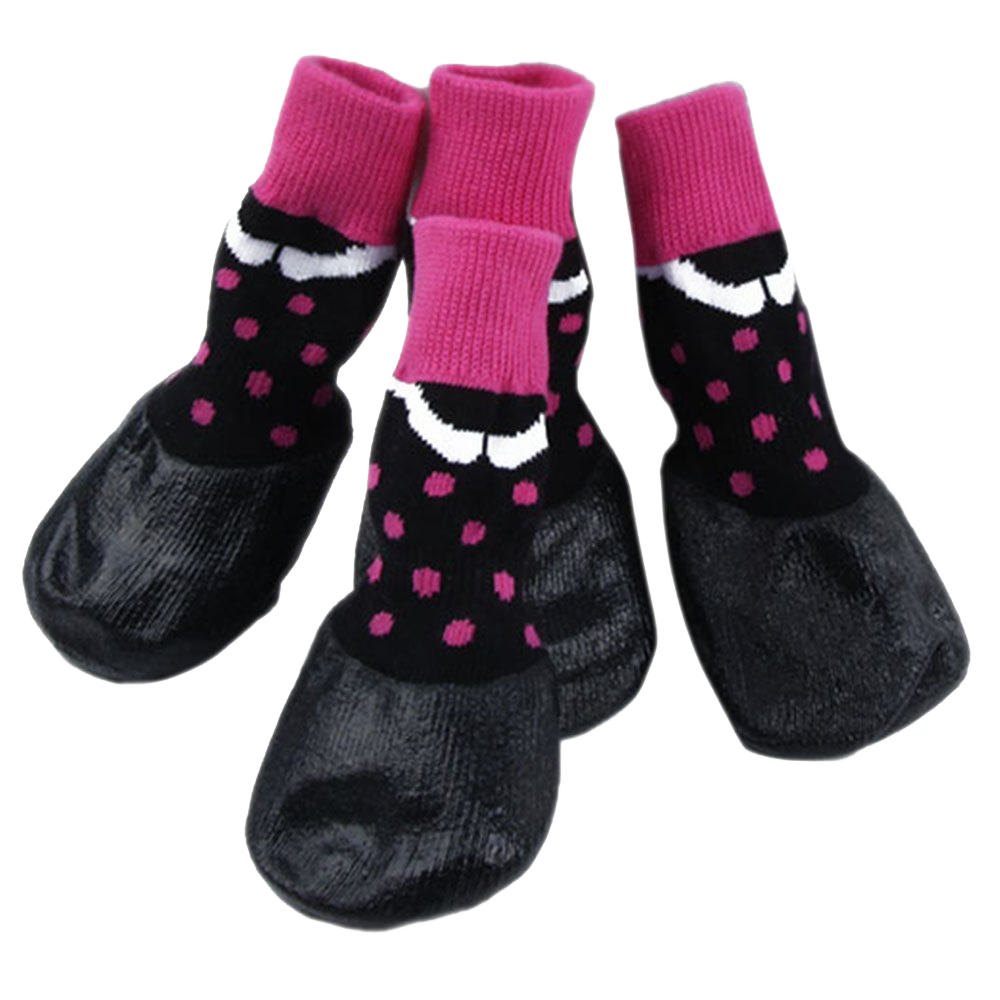 Botas impermeables negras para perros, botines de nieve para mascotas